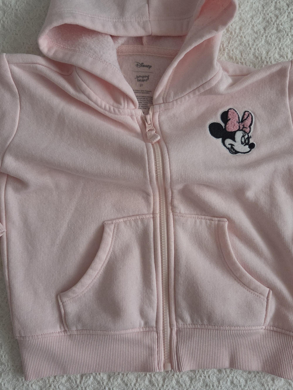 Toddler Pink Girl Jumping Beans Disneys Minnie Mouse Core Fleece Zip Hoodie 2T
